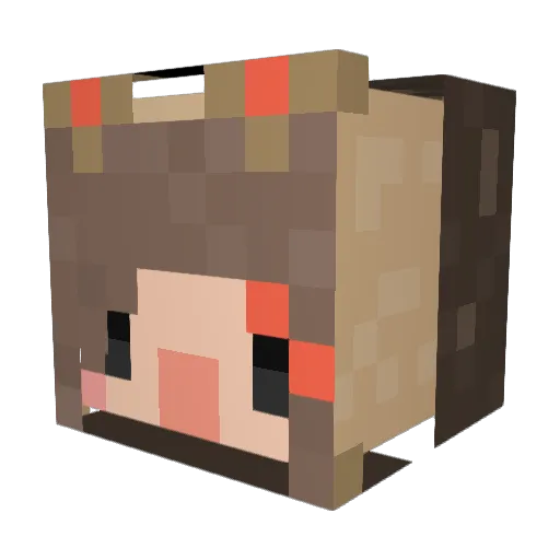 Froggu Minecraft avatar head, 3D render