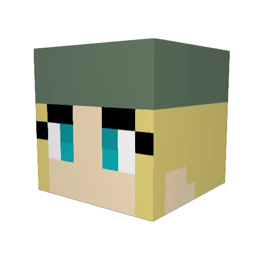 Frogieroo Minecraft avatar head, 3D render