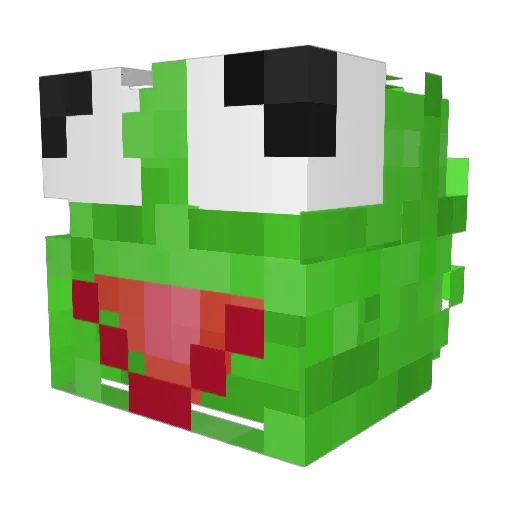 Frogzilla_ Minecraft avatar head, 3D render