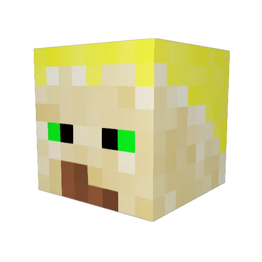 Fromagox Minecraft avatar head, 3D render