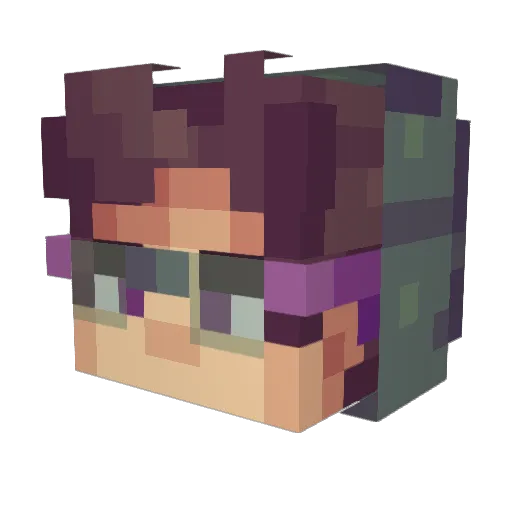 Fronchik Minecraft avatar head, 3D render