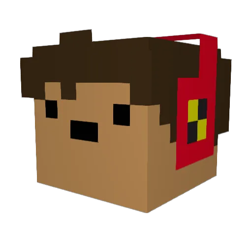 FrontRowBadger Minecraft avatar head, 3D render