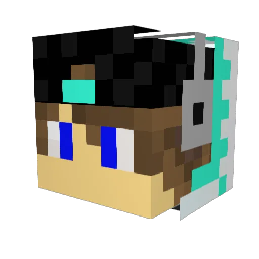 Fronza Minecraft avatar head, 3D render