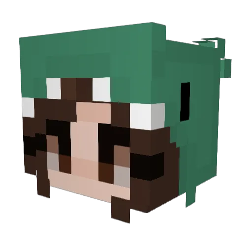 FrootyPebs Minecraft avatar head, 3D render