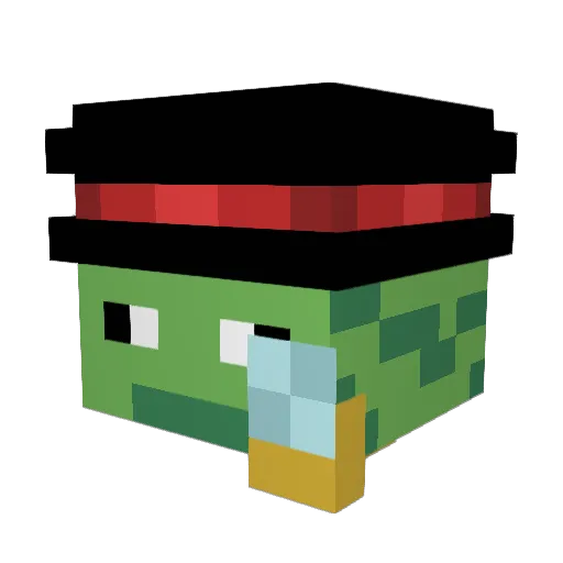 Froqzee Minecraft avatar head, 3D render