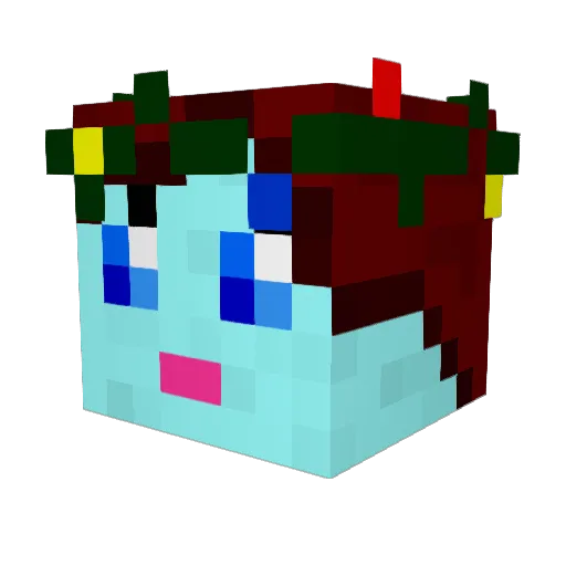 FrosenRozes Minecraft avatar head, 3D render