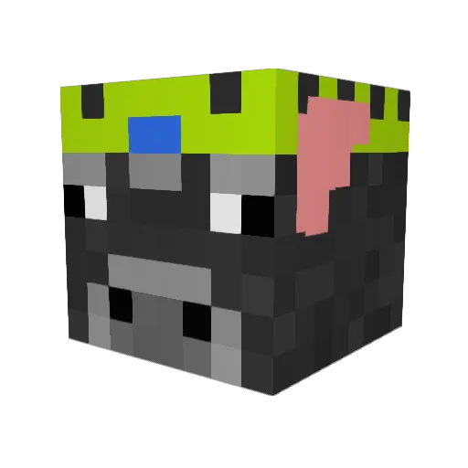 Frosha Minecraft avatar head, 3D render