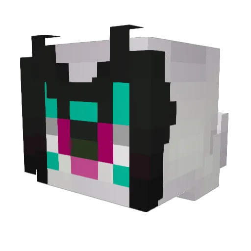 Frosho Minecraft avatar head, 3D render