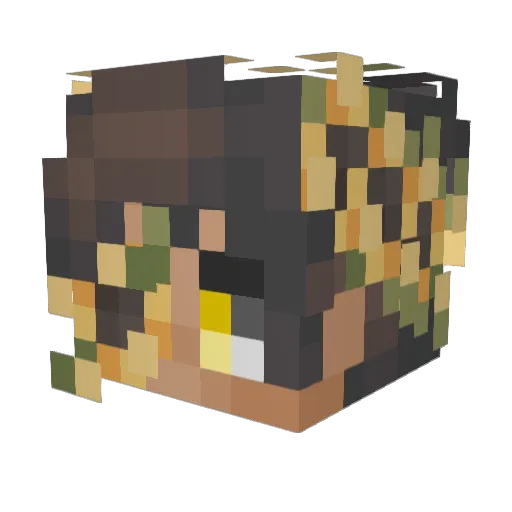 Frost Minecraft avatar head, 3D render