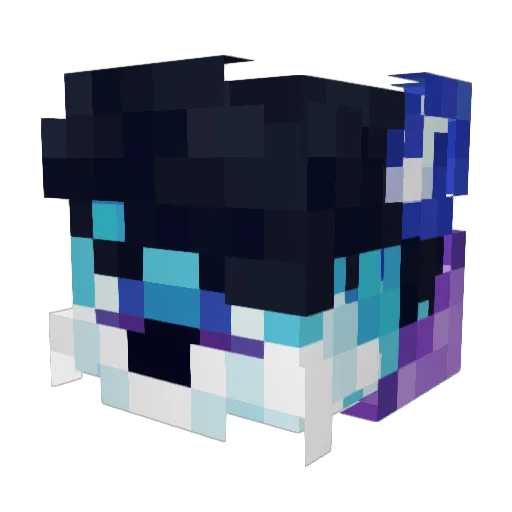 FrostArcticFox Minecraft avatar head, 3D render