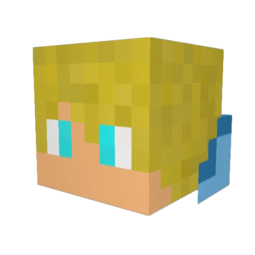 FrostTheHedgehog Minecraft avatar head, 3D render