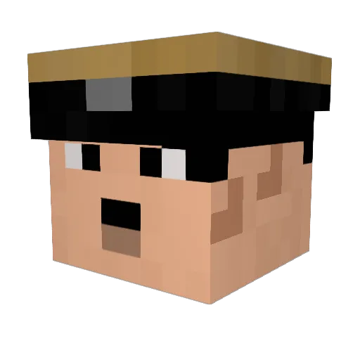 Frost_Back Minecraft avatar head, 3D render