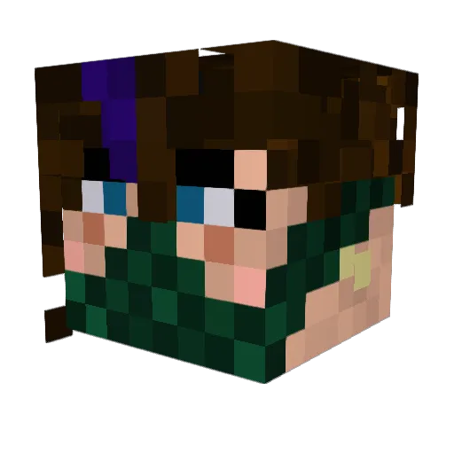 FrosteBit Minecraft avatar head, 3D render