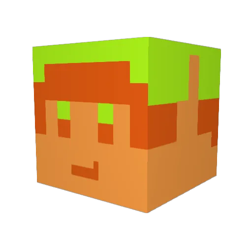 FrostedBricks Minecraft avatar head, 3D render