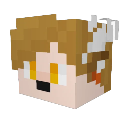 FrostedFoxglove Minecraft avatar head, 3D render