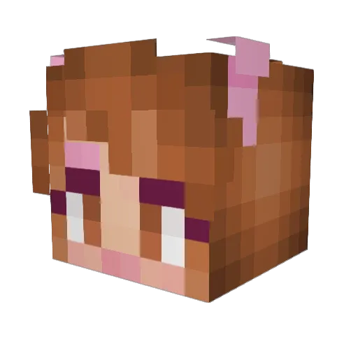 Frostgurl Minecraft avatar head, 3D render