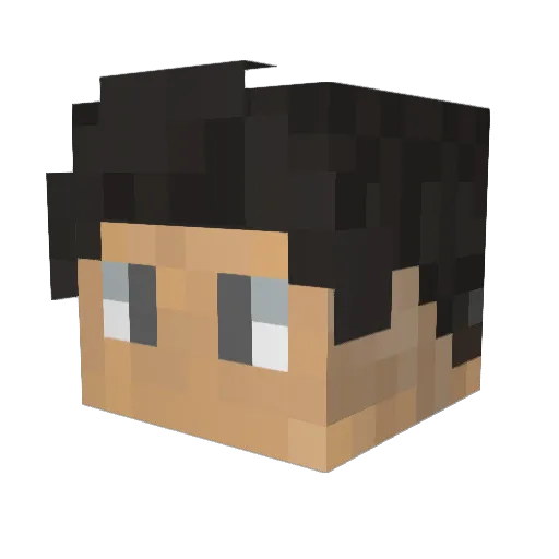 Frosther Minecraft avatar head, 3D render