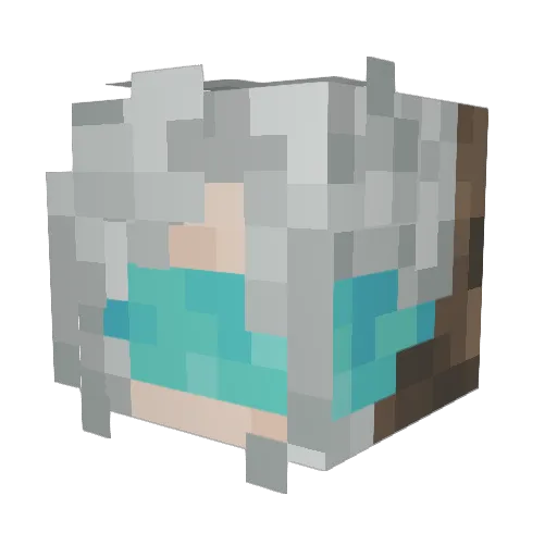 Frostmint22 Minecraft avatar head, 3D render