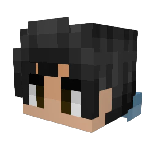 FrosttWarrior Minecraft avatar head, 3D render