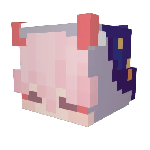 Frostxrise Minecraft avatar head, 3D render