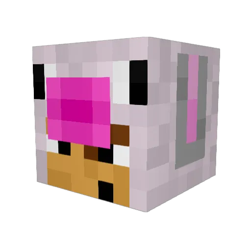 Frostya Minecraft avatar head, 3D render