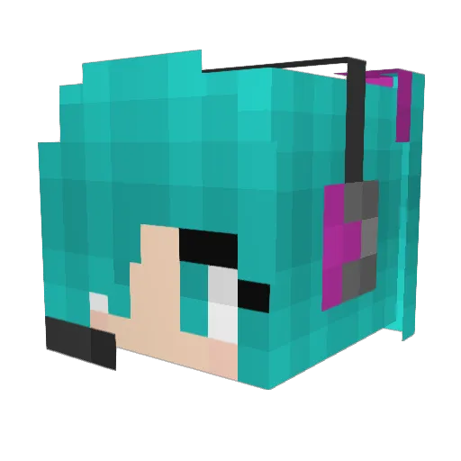 Frostycap Minecraft avatar head, 3D render