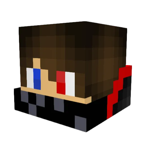 Frostyflames Minecraft avatar head, 3D render