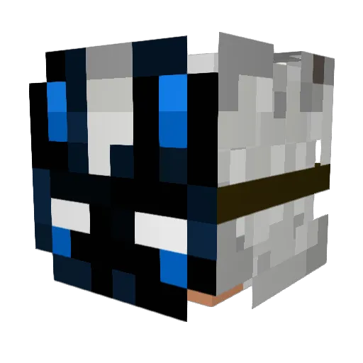 Frostywolfeos Minecraft avatar head, 3D render