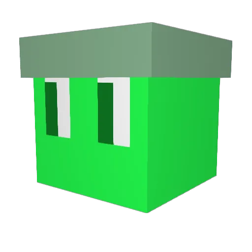 Frownk Minecraft avatar head, 3D render
