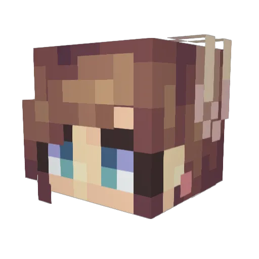 Frozen Minecraft avatar head, 3D render