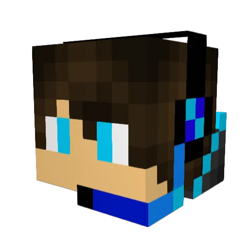 FrozenIceDragon Minecraft avatar head, 3D render