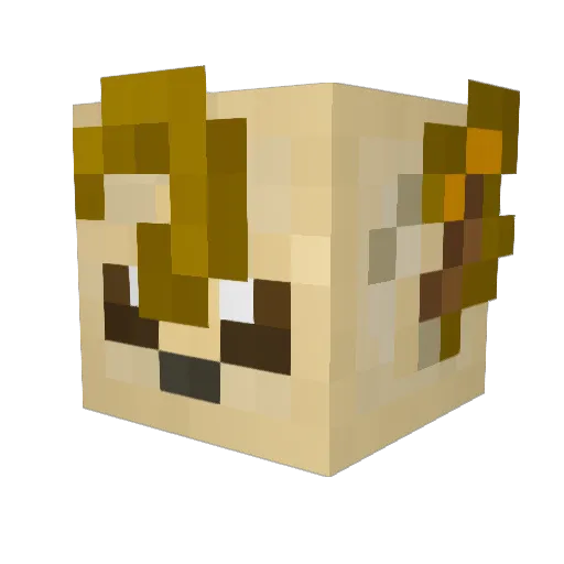 FrozenLeafeon Minecraft avatar head, 3D render