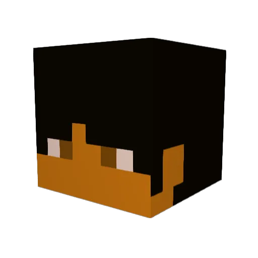 Frozencino Minecraft avatar head, 3D render