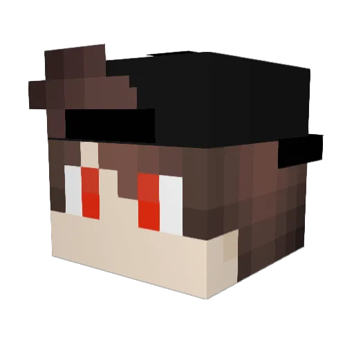 Frozoq Minecraft avatar head, 3D render