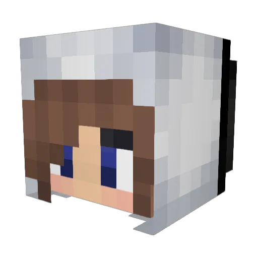 Frozty Minecraft avatar head, 3D render