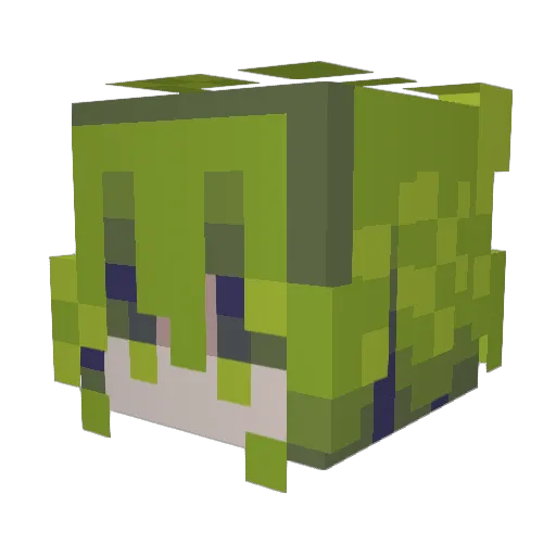 Frraw Minecraft avatar head, 3D render