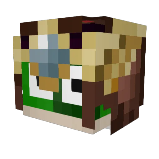 Frrg Minecraft avatar head, 3D render