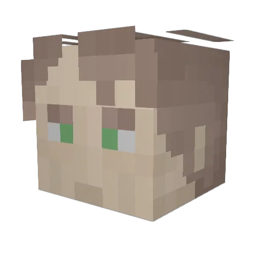 Fructone Minecraft avatar head, 3D render