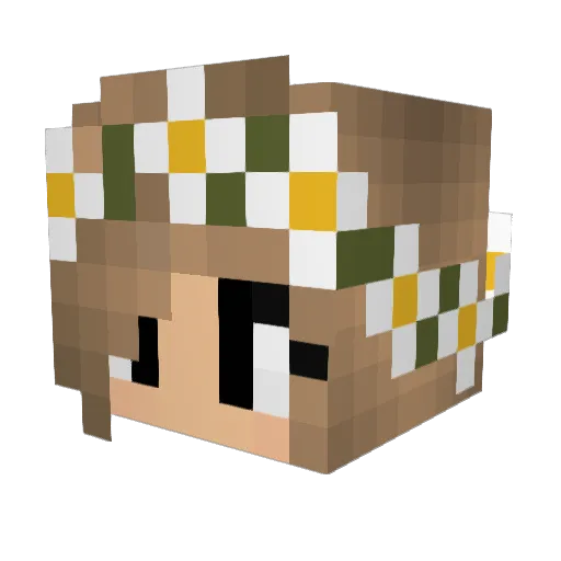 FrugoGirl Minecraft avatar head, 3D render