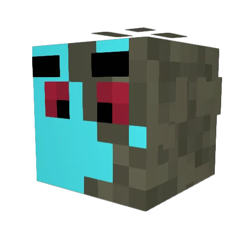 Fruid Minecraft avatar head, 3D render