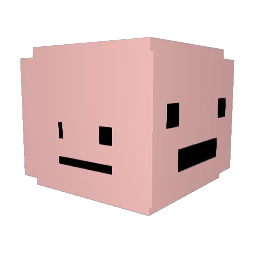 Fruimpi Minecraft avatar head, 3D render
