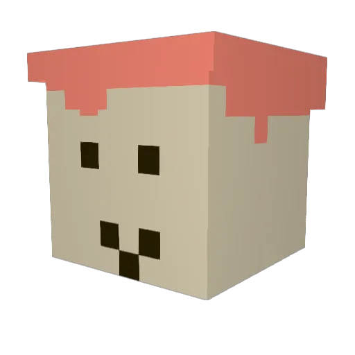 Fruitphilia Minecraft avatar head, 3D render