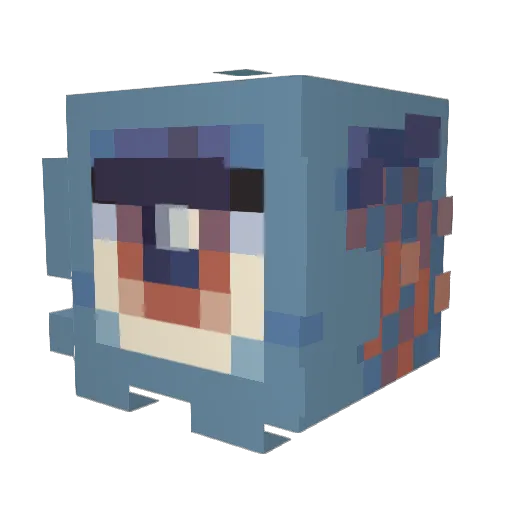 Fruitsiib Minecraft avatar head, 3D render