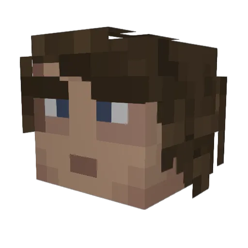 Fruitsneks Minecraft avatar head, 3D render
