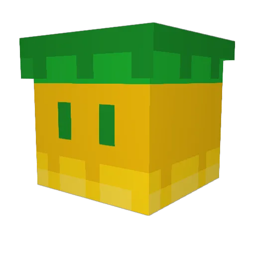 Frunchy Minecraft avatar head, 3D render