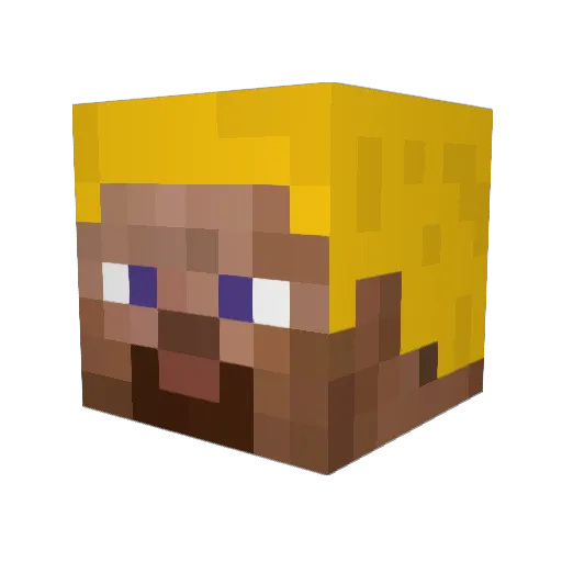 Fruno Minecraft avatar head, 3D render