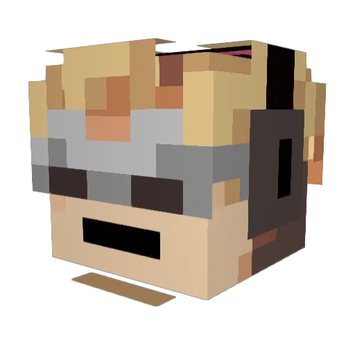 Frusciantelandsk Minecraft avatar head, 3D render