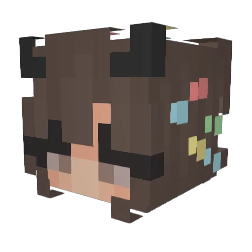 FrustratedPink Minecraft avatar head, 3D render