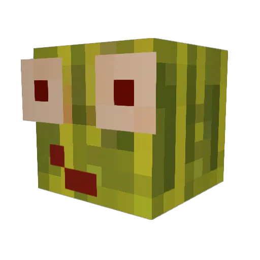 Frutlo Minecraft avatar head, 3D render