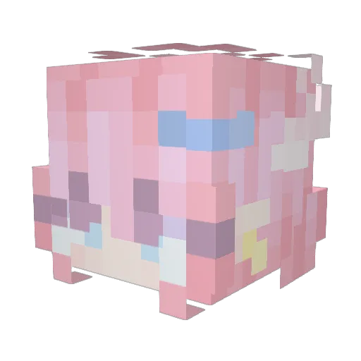Frutsiii Minecraft avatar head, 3D render